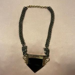 BCP Jewelry Gold color choker with Onyx stone and dragon on each side